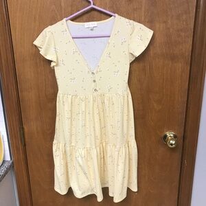 See You Monday Yellow Floral Sundress Small